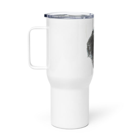 Travel mug with a handle -- Custom Bouvier de Flandres