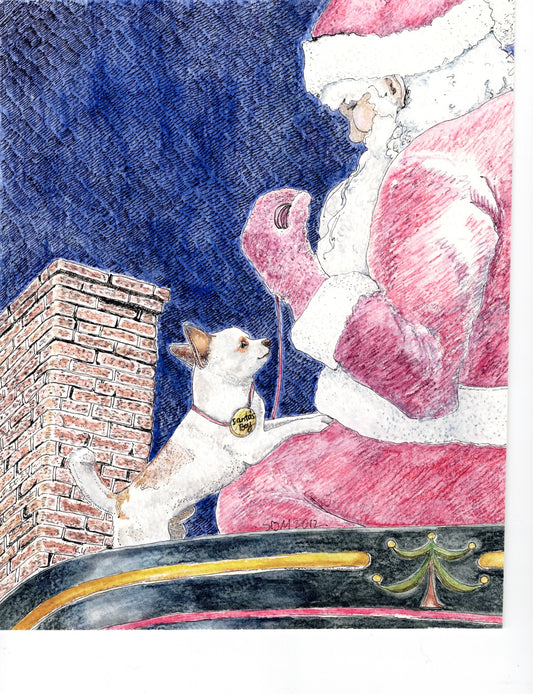Chihuahua with Santa