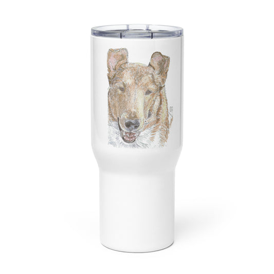 Travel mug with a handle -- Custom Collie Smooth
