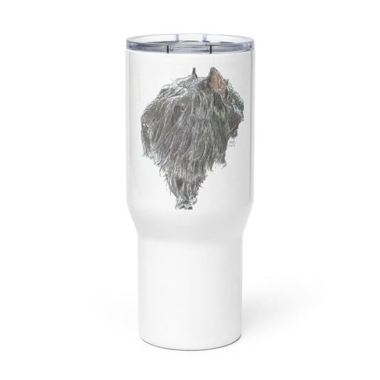 Travel mug with a handle -- Custom Bouvier de Flandres