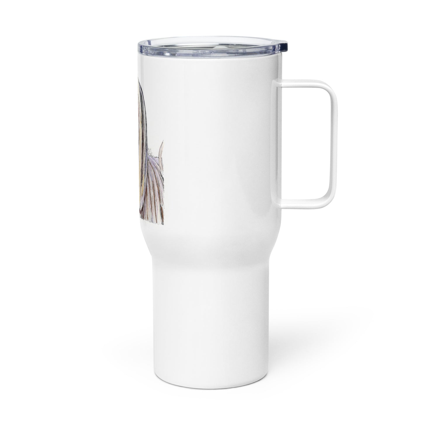 Travel mug with a handle -- Custom Lhasa Apso