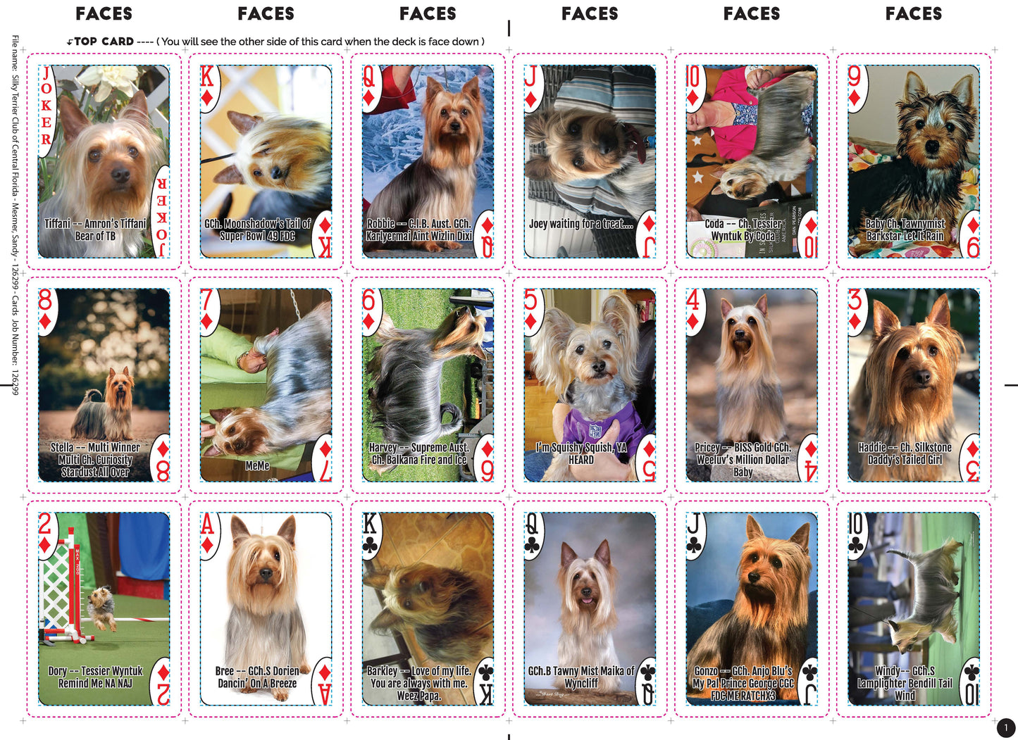 Silky Terrier Playing Cards